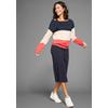 2-in-1-Kleid KANGAROOS, Damen, Gr. 40/42, N-Gr, navy, rot, gestreift, Jersey, Obermaterial: 50% Baumwolle, 50% Modal. Kleid: 100% Baumwolle, unifarben, gestreift, colorblocking, casual, wadenlang, Langarm, Kleider, mit Streifenshirt im Lagenlook -...