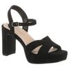 High-Heel-Sandalette ANISTON SHOES, Damen, Gr. 37, schwarz, Textil, Veloursleder, elegant, Schuhe Riemchensandale Sandalette, Sommerschuh, Abendsanale, Plateau - NEUE KOLLEKTION