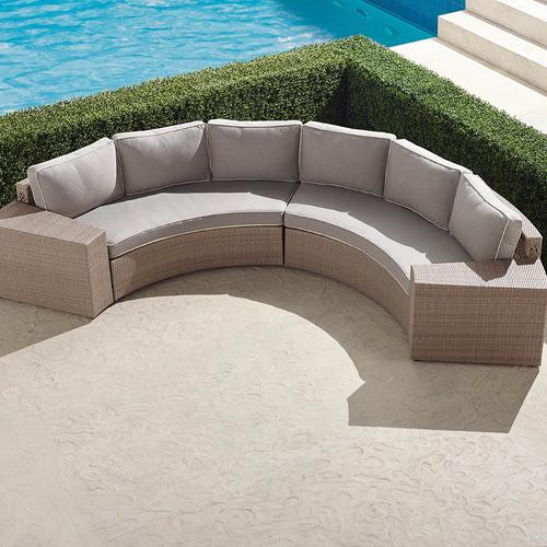 Pasadena II 4-pc. Modular Sofa Set in Dove Wicker - Sunbrella Rain, Rain Cobalt - Frontgate