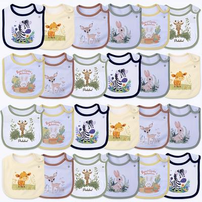 TEMU 12-piece Set Of Cartoon-printed, Adjustable Waterproof Feeding Bibs For Boys And Girls, Suitable For Spring, Summer, Autumn, And Winter. As Halloween, Christmas Gift