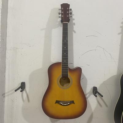 TEMU 38 Inch Acoustic Guitar Beginner Kit, Tan Basswood Body, Maple , Abs Nut, 18 , Half Closed Tuning Pegs - Steel String Guitar Package