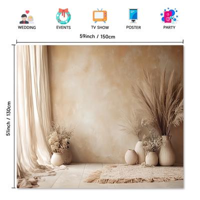 TEMU 1pc Bohemian Style Brown Background Cloth, Vibrant And Easy To Hang - Ideal For Parties And Photo Opportunities, Interesting, Fun And