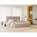 Letto con contenitore 140 x 190 cm Tessuto chiné Beige + Materasso DAMADO di PASCAL MORABITO