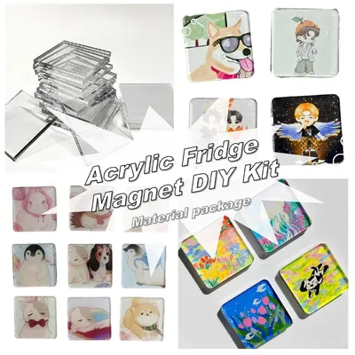 25PCS Acrylic Fridge Magnet DIY Kit - DIY Craft Supplies for Home Decoration, Custom Fridge Magnets