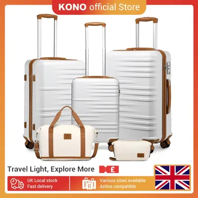 British Traveller Luggage Lightweight Hard Shell Suitcase Sets with TSA Lock Spinner Wheels 20" 24" 28" Travel Trolley Case
