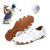 Leder Männer Golf Schuhe Klassischen Stil Outdoor Golf Training Turnschuhe Plus Größe 38-47 Herren Golf Trainer Leder Schuhe schwarz Weiß
