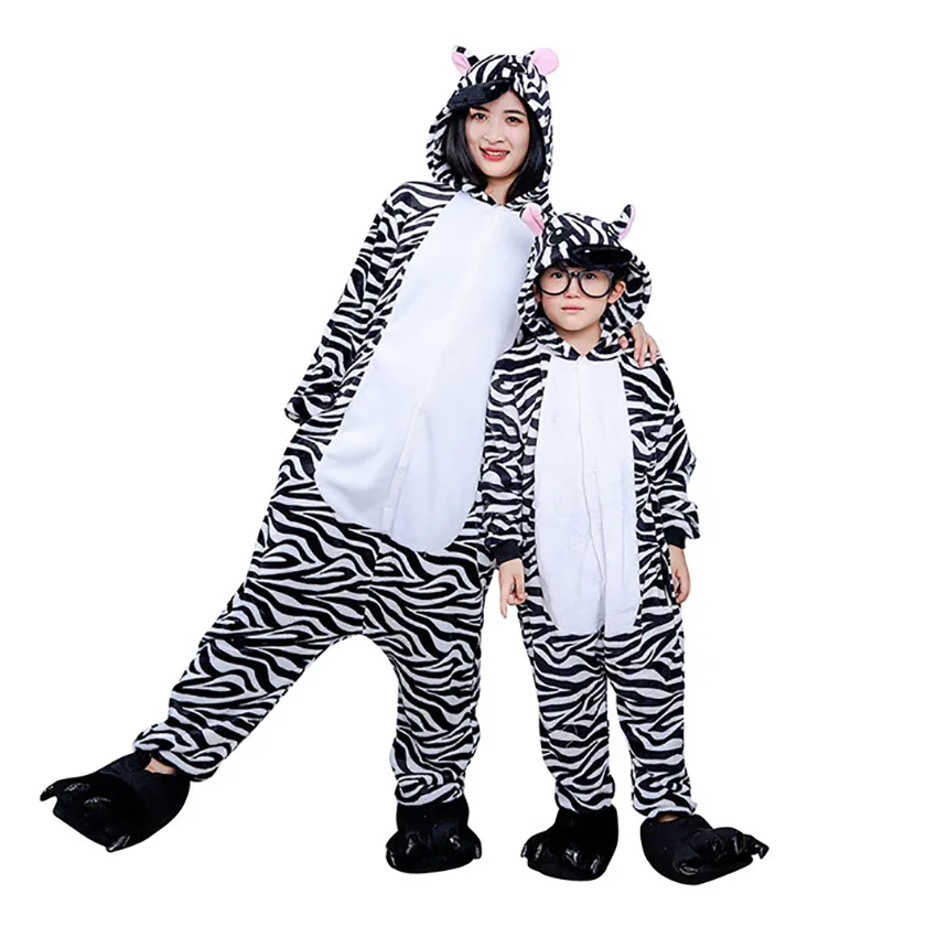 Kigurumi Zebra Cartoon Pyjamas Onesies Für Erwachsene Frauen Männer Tier Pyjamas Overalls Weihnachten Halloween Cosplay Party Kostüme Image