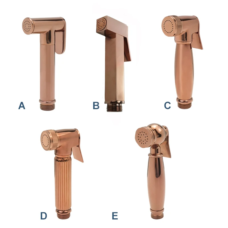 Glänzendes Roségold Messing Bidet Sprayer Hand Toilette Bidet Spray Shattaf Kupfer Badezimmer Toilette Jet Spray Bidet Duschkopf