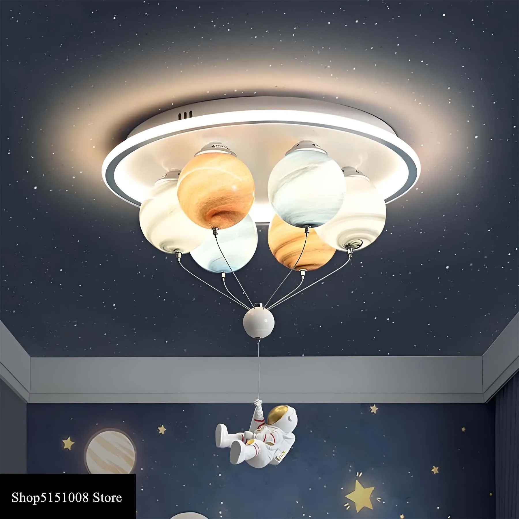 Moderne Astronaut Led-deckenleuchte Kreative Planeten Lampe für Kinderzimmer Esszimmer Studie Kindergarten Dekor Leuchten