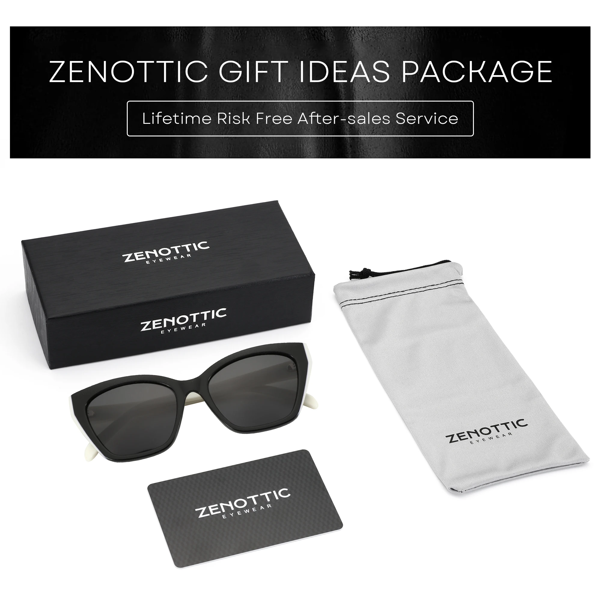 ZENOTTIC Cateye Polarisierende Sonnenbrille Damen 2024 Schatten Handgefertigte Acatate Quadratische Polarisierte Sonnenbrille GS5075 Image