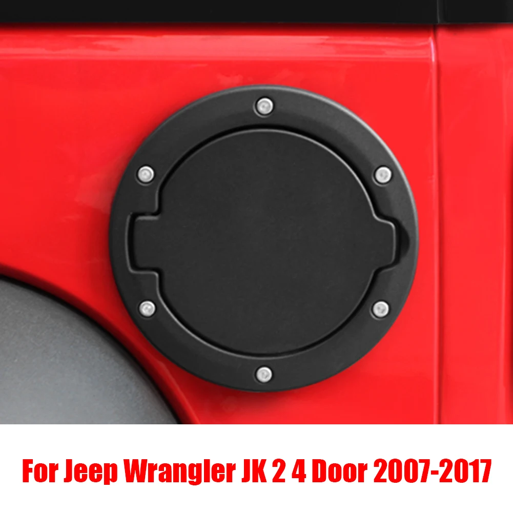Auto Kraftstoff einfüll Tür abdeckung Aluminium Kraftstoff tür Gas deckel Einfüll Öl Gas Tankdeckel für Jeep Wrangler JK 2 4 Türer 2007-2013 Image
