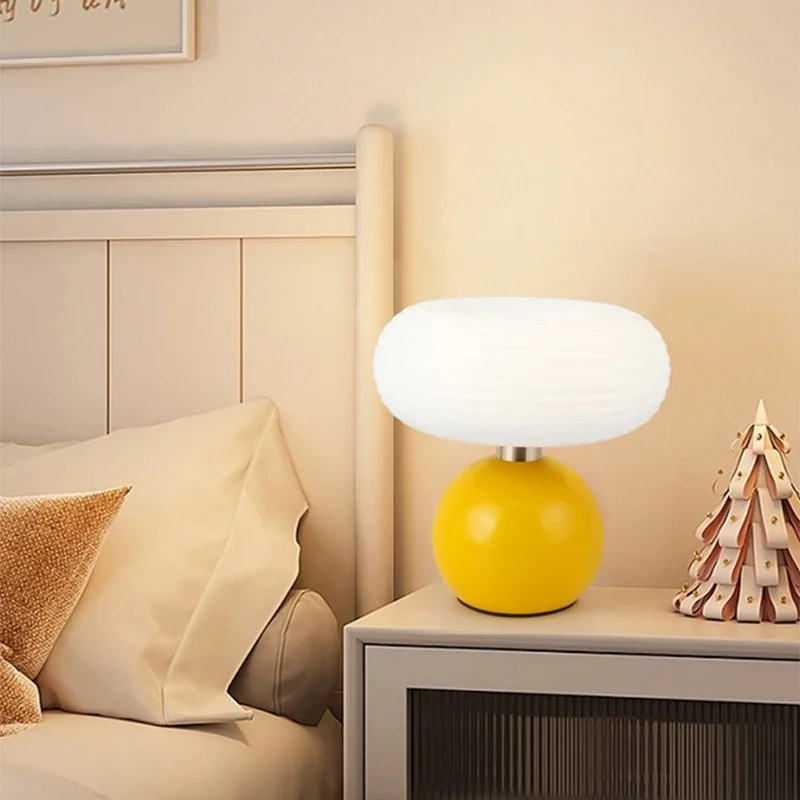 USB Pilz Nachtlicht Lades ch reibt isch Lamp touch Schalter Schlafzimmer Nachttisch lampe dimmbar Augenschutz lernen LED Tisch beleuchtung