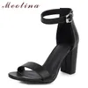 Meotina Ankle Strap High Heel Sandalen Frauen Schuhe Schnalle Dicken Absätzen Schuhe Weiblichen Sommer Sandalen Damen Braun Große Größe 46