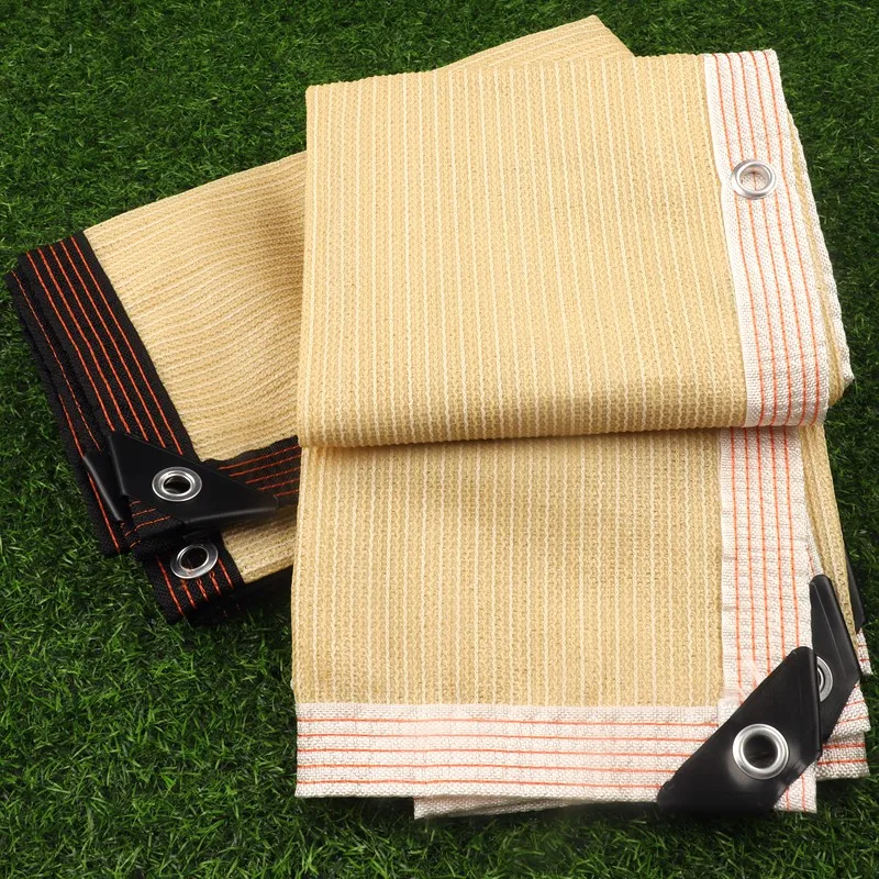 85~90% Schattierung Beige HDPE Sonnenschutznetz Balkon-Sichtschutz Outdoor Anti-UV Sonnenschutzstoff Camping Sonnenschutznetz Image