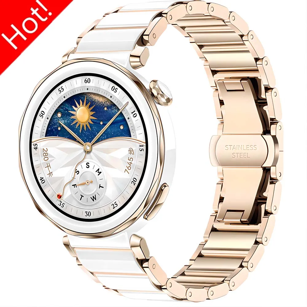18 mm Keramik + Metallarmband für Huawei Watch GT5 Pro 42 mm Damenarmband Armband für Huawei Watch GT5/GT4 41 mm Gürtelzubehör Image