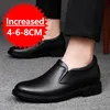 Herren Lederschuhe Business Kleid Schuhe Slip On Unsichtbare Innenhöhe Zunehmende Herrenschuhe 6/8 CM Hochzeitsschuhe Große Größe 36-47