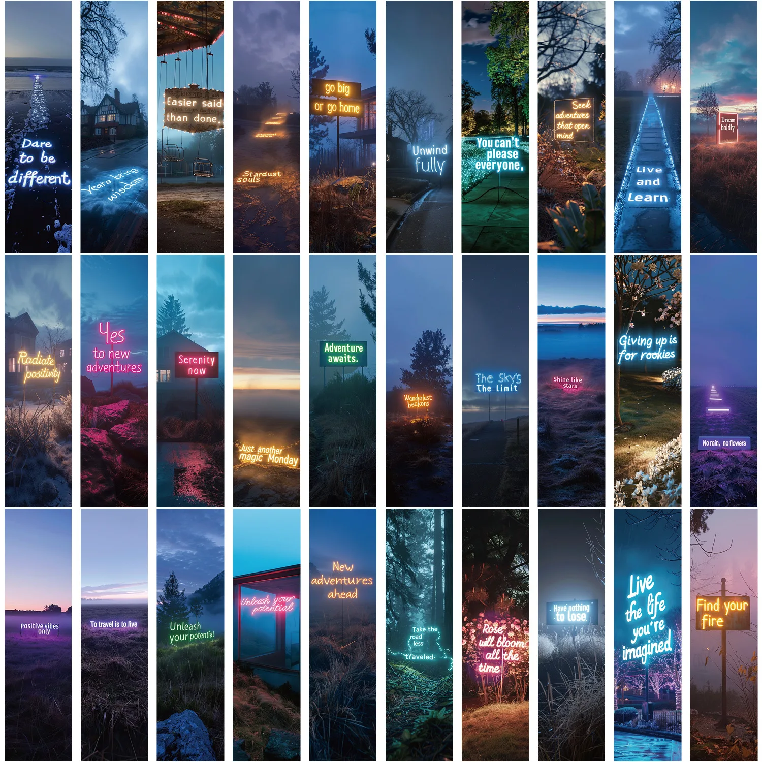 30 Stück Papierkarten Lesezeichen Leseseiten INS-Stil Einfache Neon-Lesezeichen Buchmarkierungskarten Studenten Notiz Tagebuch Kreatives Geschenk ﻿ Image