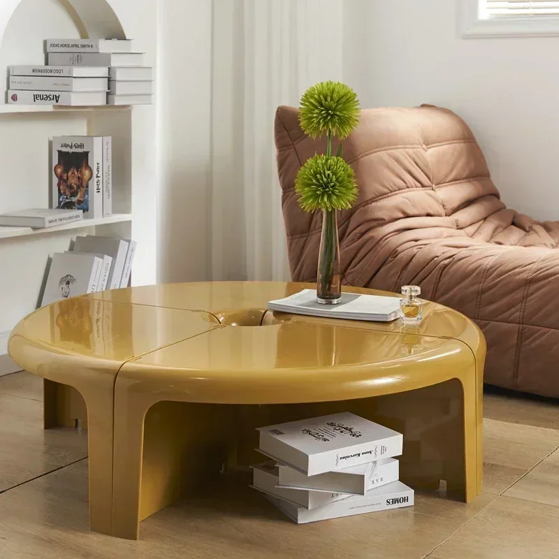 Kreativer und eleganter Kunststoff-Couchtisch für Wohnzimmer, Schlafzimmer, Arbeitsplatte, Wohnmöbel, nordischer runder Couchtisch, modernes Design