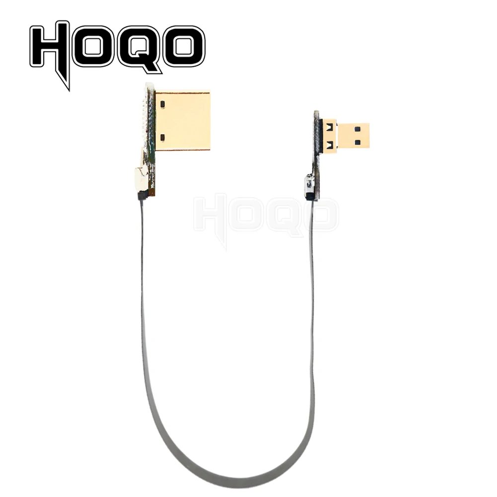 Hdmi-kompatibel 90 Grad Links/rechts abgewinkelt Ultra Dünne Hdmi band Kabel micro HDMI zu HDMI für kamera gropro Raspberry Pi 4 Image