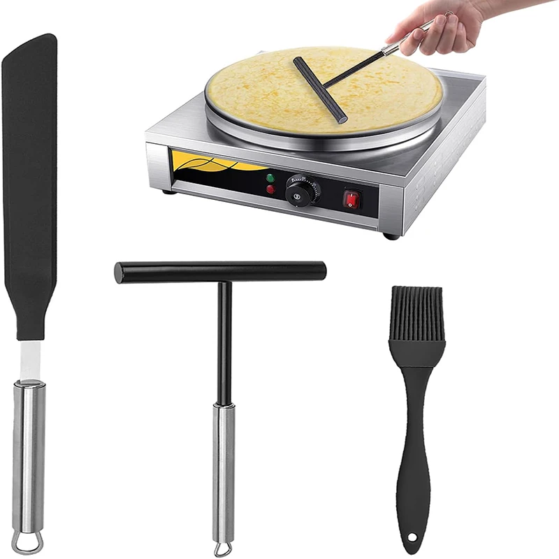 Französischer Kreppverteiler aus Edelstahl, Kreppverteiler und Spachtel-Set, Pfannkuchen-ähnliche Teigverteiler-Werkzeuge, Pfannkuchen-Kochwerkzeuge Image