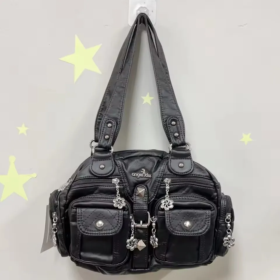 Angel Kiss Tasche für Damen, kleine Handtaschen, Umhängetasche mit Tragegriff, PU-Umhängetasche, Dumpling-Tasche, Schultertaschen mit mehreren Taschen Image
