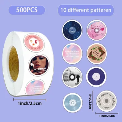 500PCS Form Serie Rolle Aufkleber Belohnung Geschenke Dekoration Handbücher Wasser Tassen Mobile Image