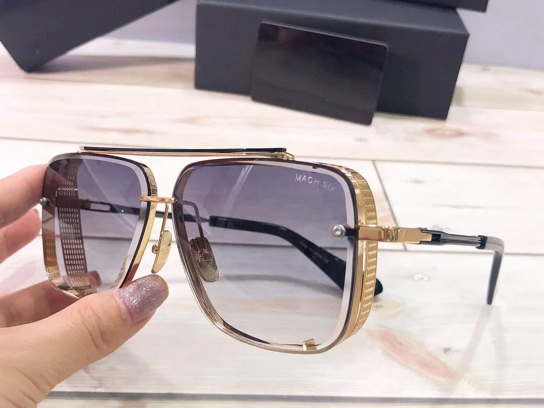 ADITA MACH SIX Hochwertige Sonnenbrille für Herren, Titan-Stil, modisches Design, Sonnenbrille für Damen, mit Box Image