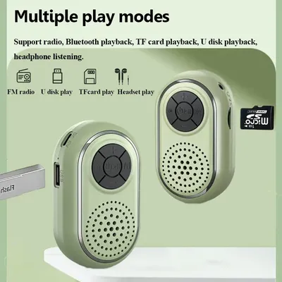 Mini Pocket Bluetooth Lautsprecher Tragbare TWS Stereo Bluetooth Soundbar Drahtlose MP3 Musik Player Recorder Unterstützung FM Radio TF USB Image
