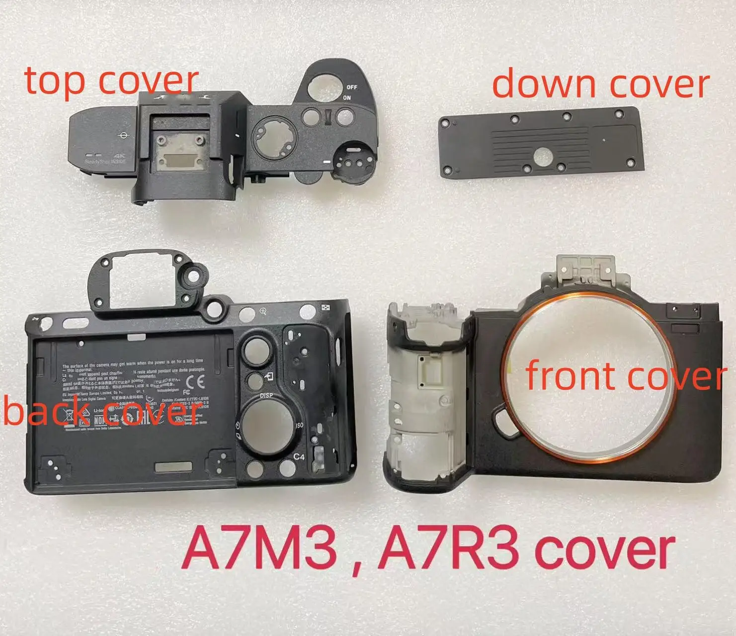Original Kamera Körper Abdeckung Shell für Sony ILCE-7M3 A7M3 A7R3 A7RM3 Top Down Vorne Hinten Abdeckung Shell Image