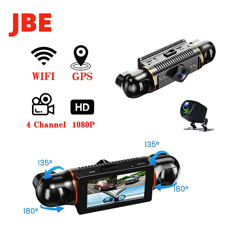 4-Kanal 1080P Dashcam für Autos 1080P WIFI GPS 360 ° Videorecorder Rückfahrkamera Auto DVR 24H Hardware Kit Autozubehör Image