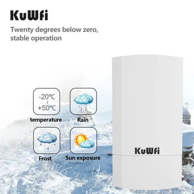 KuWfi Outdoor CPE 2,4 GHz 300 Mbit/s Wireless WiFi Bridge Long Range Extender AP Repeater-Modus mit WAN LAN-Port Punkt zu Punkt 1 km