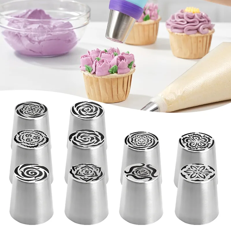 1 stücke Edelstahl Gebäck Düsen Creme Icing Piping Spitze Russische Kuchen Dekoration Gebäck Kuchen Creme Düsen Küche Backen Werkzeug Image