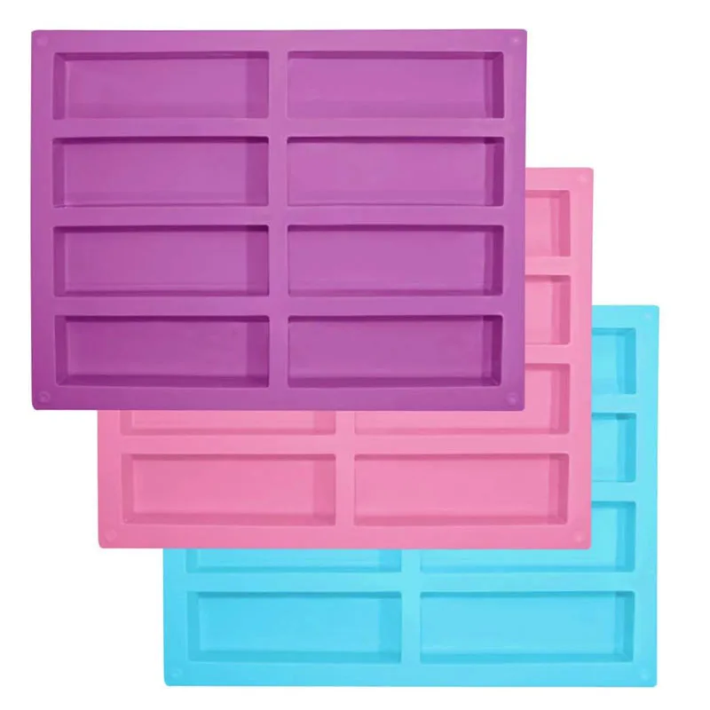 Rechteckige Granola-Riegel mit 8 Mulden, Silikonformen, Ernährung, Müsli, Protein, Energieriegel, Schokolade, Butter, Kuchen, Laib, Brot, Backform Image