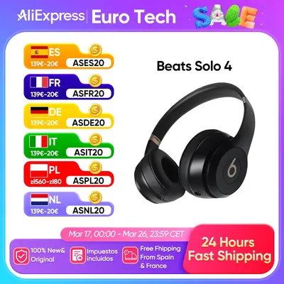 Beats Solo 4 drahtlose Bluetooth-On-Ear-Kopfhörer, kompatibel mit Apple und Android mit bis zu 50 Stunden Akkulaufzeit