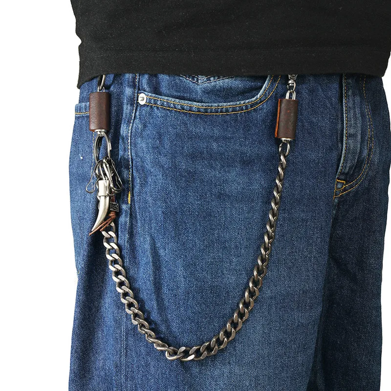 Gürtel Taille Kette 2 Linien Punk Jean Einstellbare Hip-Hop Metall Kette Junge Kleidung Zubehör Männer Schädel Kopf metall Ketten Casual