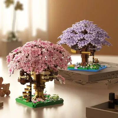 Kirschblüten baum Hausbau Mikro partikel Bausteine kompatibel mit Lego Girls Serie hohe