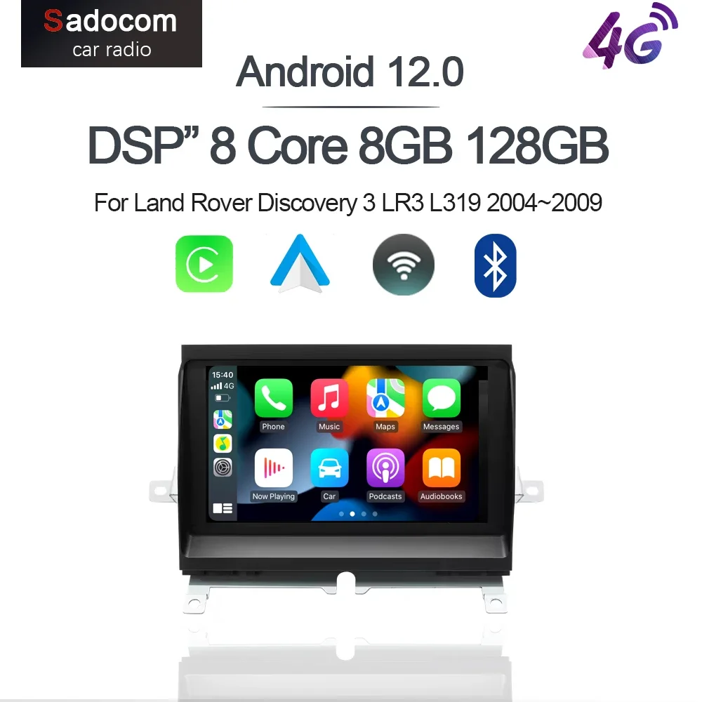 DSP CarPlay Android 12.0 Auto-Player 8 GB 128 G Multimedia WiFi Navigation Autoradio für Land Rover Discovery 3 LR3 L319 2004 ~ 2009 Image