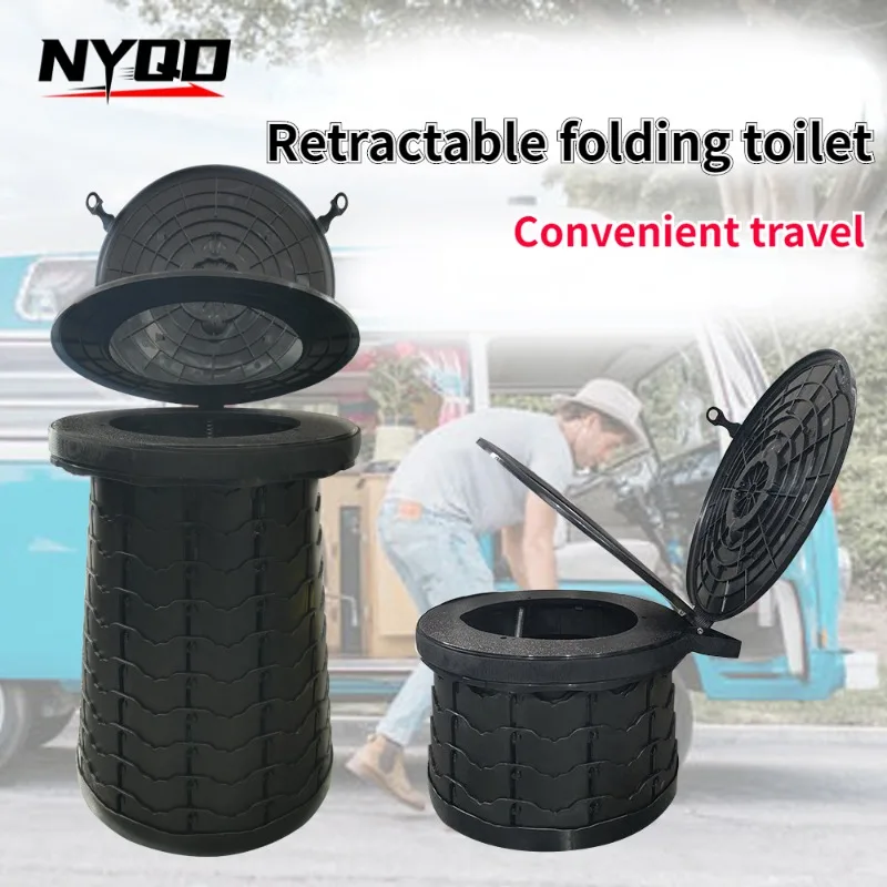 Reise tragbare Auto Notfall toilette mit Abdeckung Outdoor klappbare Camping Toilette für Camping Wander boot Straßen fahrten Strand neu