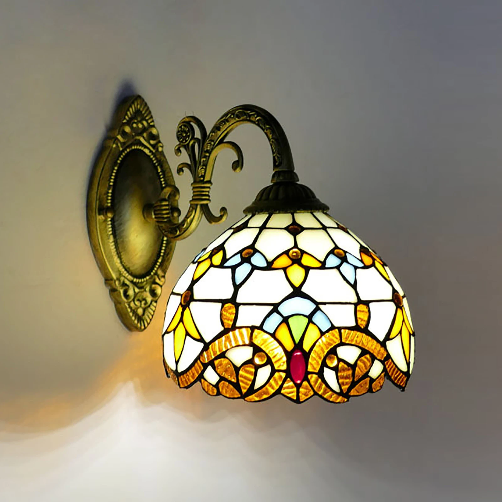 Tiffany Wandleuchte Wandleuchte Innen Vintage Wandleuchte Vintage Lampe Retro handgefertigte Kuppellampe für Wohnzimmer Treppe Schlafzimmer