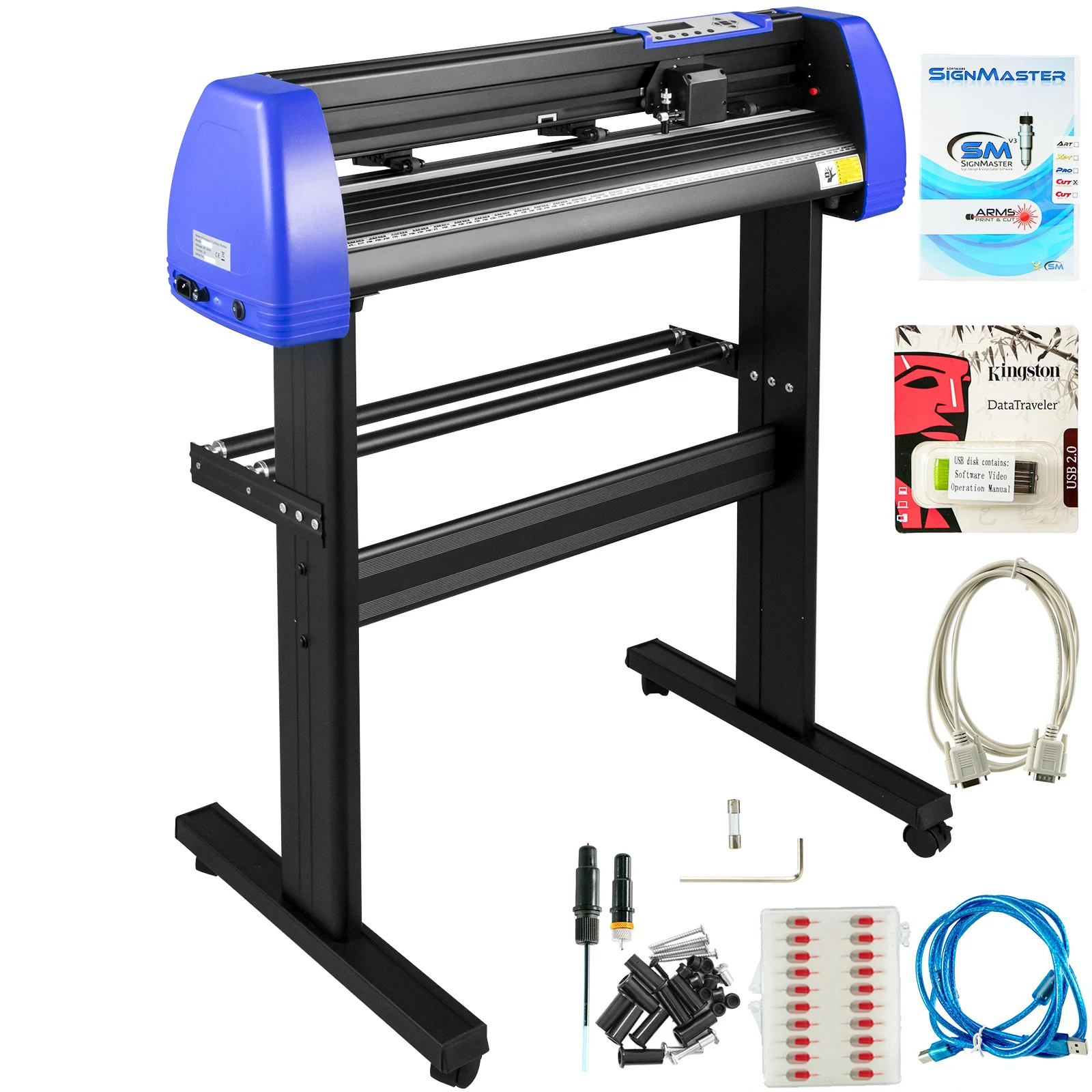 SucceBuy 34-Zoll-Vinylschneidemaschine mit Bodenständer, Vinyl-Schild, Schneideplotter, Starter-Kits, Software, einstellbare Kraftgeschwindigkeit Image
