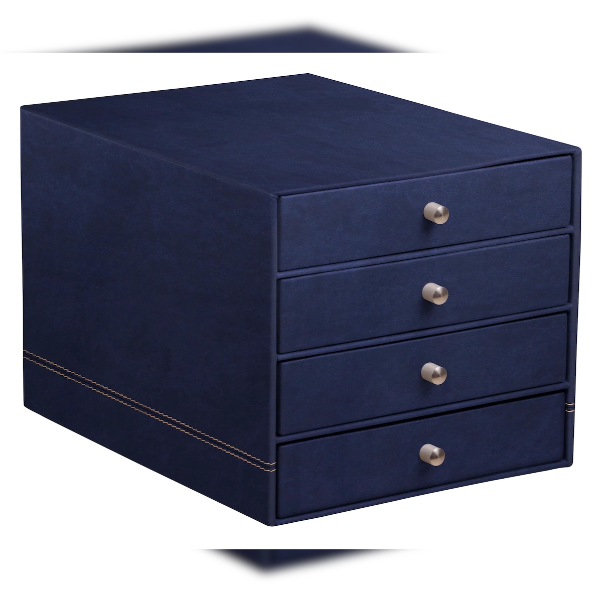 Rhodiarama Schubladenbox mit 4 geschlossenen Laden, Kunstleder, 24,8x32 ,7x22,8cm - Mitternachtsblau 194580C Image