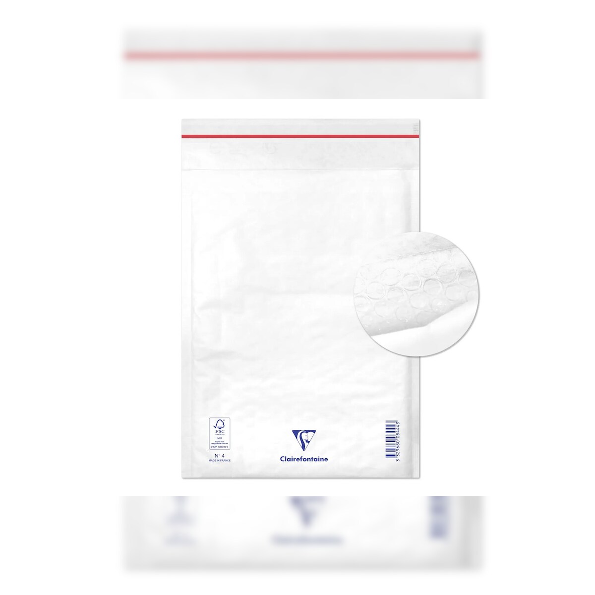 Clairefontaine 10x Nr. 4: Luftpolster-Versandtaschen 180x260mm Kraftpapier 90g - Weiß 7344C Image