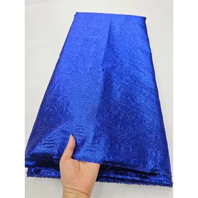 Royal Blue African Brocade Jacquard Fabric Nigerian Floral Damask Cloth Gilding Lace Material