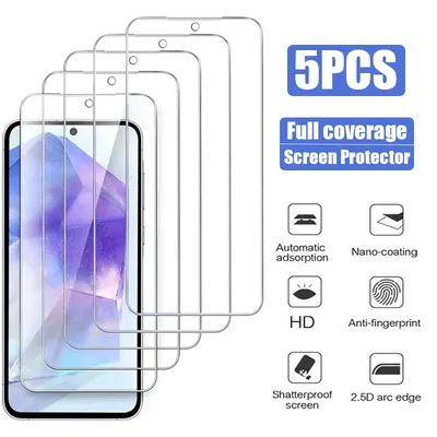 5Pcs Screen Protector for Samsung Galaxy A55 A15 A54 A34 A13 A14 A53 A52 A12 A33 A52S A32 A35 A71