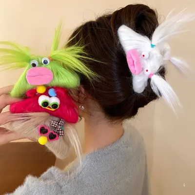 Cartoon Plush Funny Hairpins Children Girls Kid Bangs Hair Clips Pin Barrettes Accessories Hairclip
