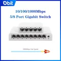 Switch dati Gigabit a 5-8 porte DBIT, Hub di rete, Splitter Ethernet Desktop, porte schermate Plug & Play Mini portatile silenzioso senza ventola