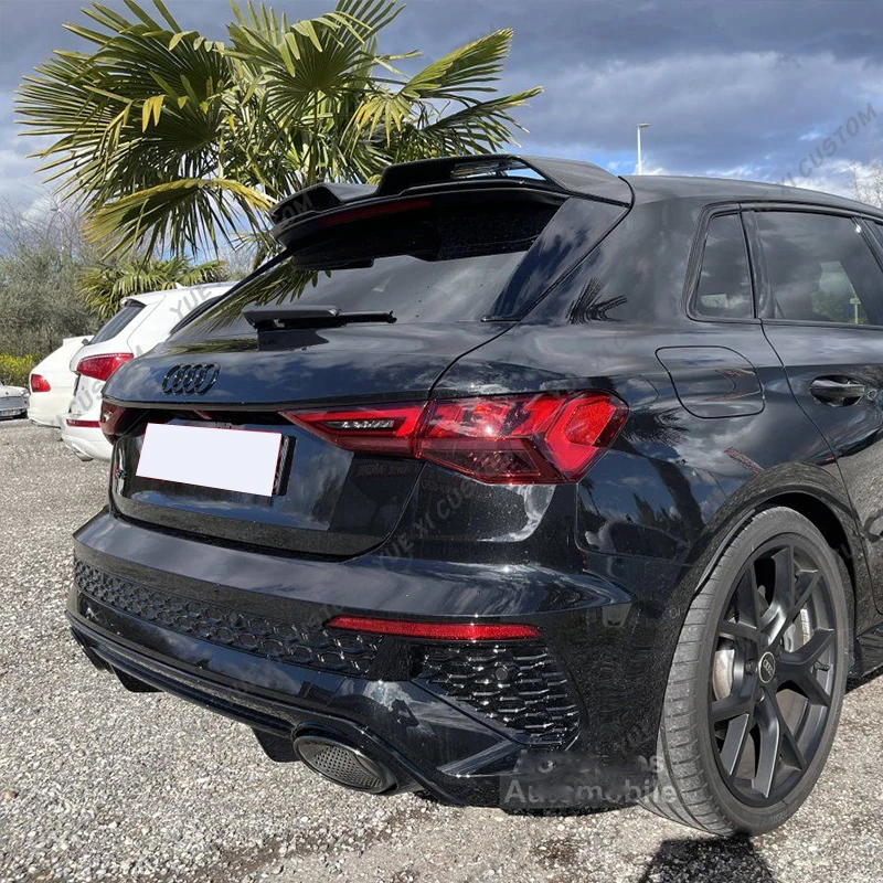 Per Audi A3 S3 RS3 8Y Sportback 2021-2024 Auto Baule Posteriore Boot Tetto Labbro Coperchio Spoiler Cap Tetto Posteriore Lip Spoiler Splitter Bodykit