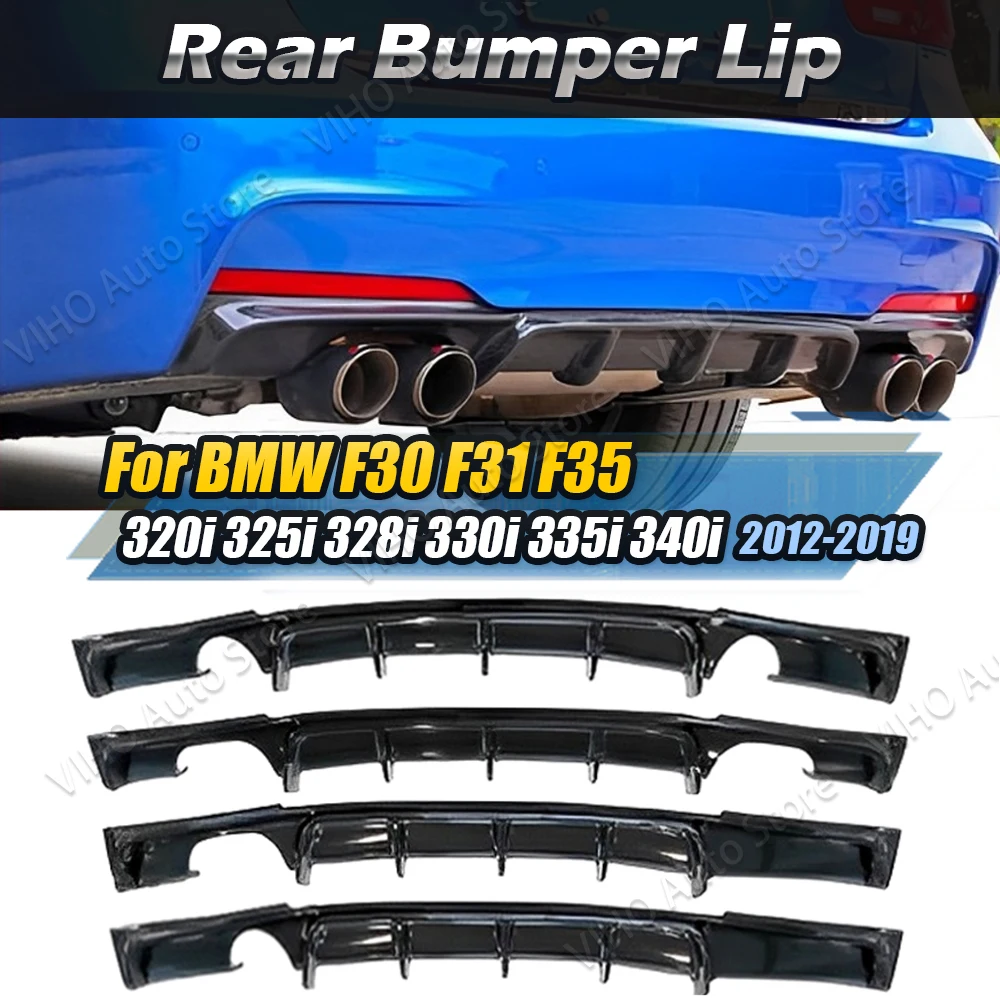 Per BMW Serie 3 F30 F31 F35 M Sport 2012-2019 M Prestazioni Paraurti Posteriore Lip Diffusore Nero Lucido Diffusore In Fibra di Carbonio Look