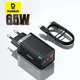 Baseus GaN 65W Caricatore USB C Ricarica rapida 4.0 Tipo C PD Caricatore USB Caricatore rapido