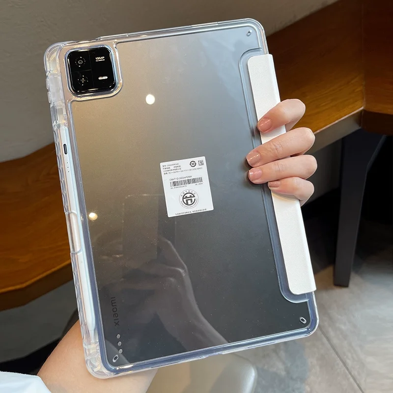 Custodia per Xiaomi Mi Pad 5 Pro 11 MiPad 6 Pro 11 8 pro 11.2 7 PRO 11.2 Custodia trasparente HD Redmi pad SE 11 pad 2 11 redmi pad 2 PRO 12.1" 10.6 8.7 con copertura sveglia/sonno
